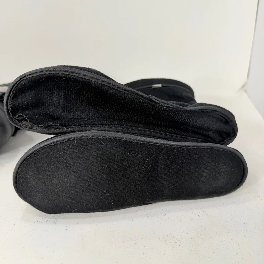 Itasca Kids Grey Black Leather Zip Front Snow Boots 806840 Size 3